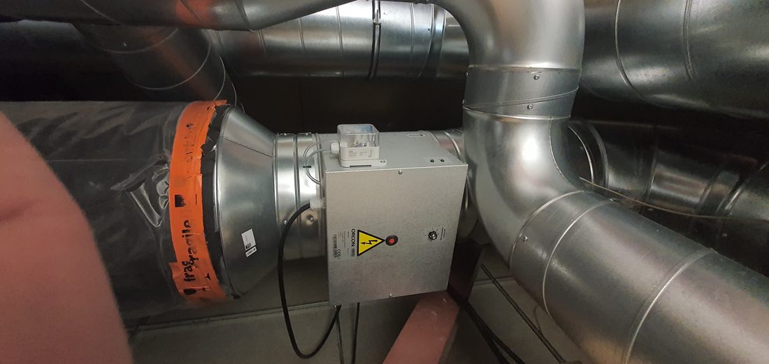 Ventilatiekanalen en klimaatinstallatie bij een basisschool in Breda